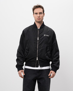 Off-White Черный бомбер с вышивкой логотипа OMEH05EC99FAB001