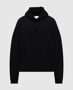 Alexander McQueen Синие худи с фактурной эмблемой логотипа 824548QXACA