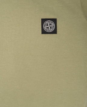 Stone Island Дитяча футболка кольору хакі з нашивкою логотипа 81162014768