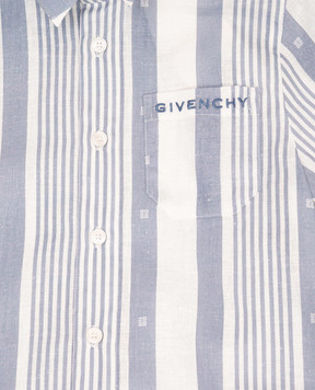 Givenchy Детский белый костюм с леном в полоску H3071612+