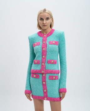 Balmain Зеленый кардиган с люрексом DF1SK249KG70