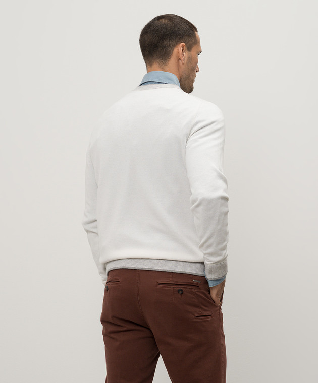 Peserico Белый джемпер из шерсти, кашемира и шелка R59361F12E9018 изображение 4