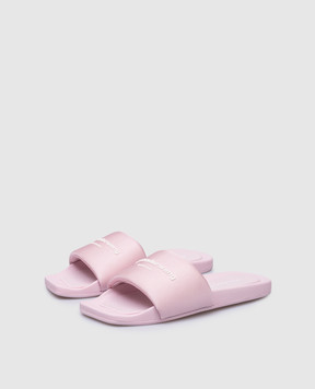 Alexander Wang Рожеві шльопанці з фактурним логотипом 30221S059