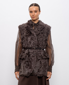 Brunello Cucinelli Коричневый жилет из овчины MPCHK7498