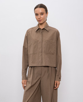 Max Mara Коричнева укорочена сорочка RICORDO RICORDO