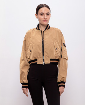 Ermanno Scervino Бежевий бомбер з нашивкою логотипа D460D308UUJ