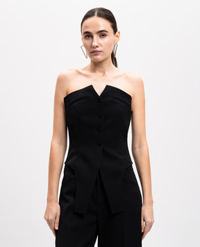 Alexander Wang Черный асимметричный жилет из шерсти 1WC1251979