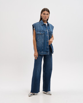 Max Mara Weekend Синій джинсовий жилет RAGAZZA з ефектом потертості RAGAZZA