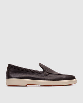 Santoni Коричневі шкіряні лофери WUYA71436TISSWKA