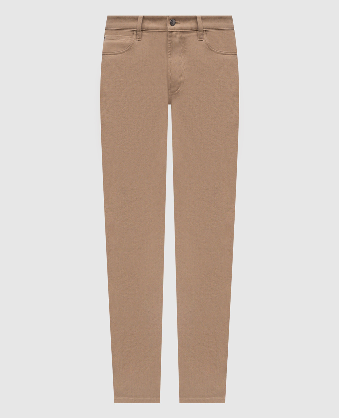 

Бежевые джинсы Quarona с логотипом, Бежевый, Зауженные джинсы