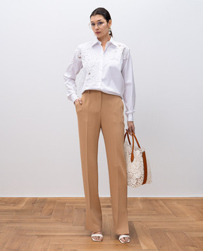 Ermanno Scervino Бежеві штани з розрізами в бокових швах D466P302ILM