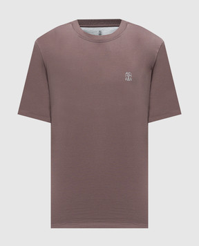 Brunello Cucinelli Фиолетовая футболка с принтом логотип логотип M0B138440