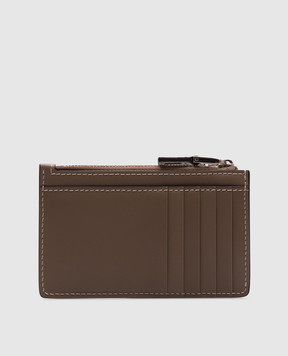 Max Mara Бежевый кожаный картхолдер с логотипом CARDHOLDER