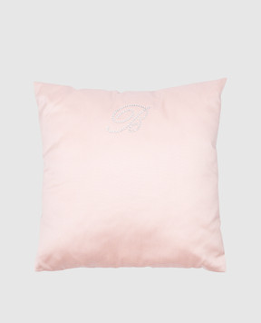 Blumarine Розовая декоративная подушка Note с монограммой из кристаллов Swarovski H0000210016