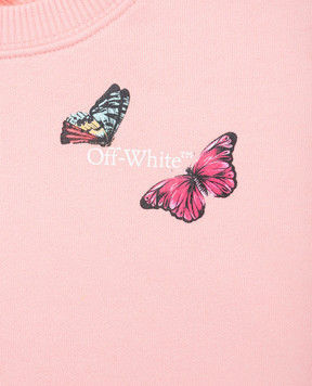 Off-White Дитячий рожевий світшот Butterfly OGBA001S25FLE005