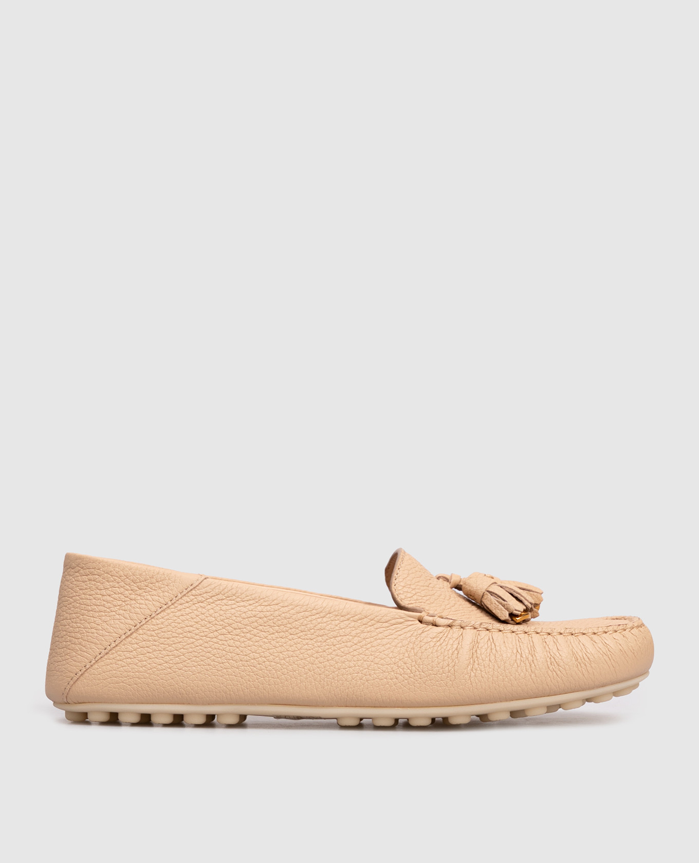 

Бежевые кожаные мокасины Dot Sole с кистями, Бежевый, Мокасины
