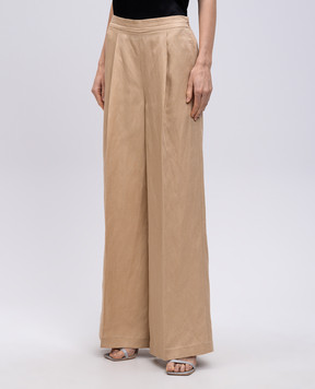 Twinset Бежевые брюки с льном 251TE2143