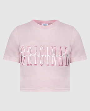 Vetements Розовая футболка с вышивкой логотипа WE64TR100P