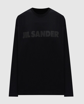 Jil Sander Черный лонгслив с принтом логотипа J03GC0136J20243