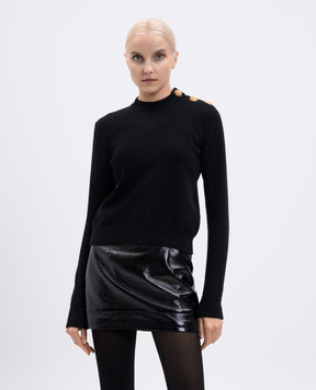 Balmain Чорний джемпер з вовни та кашеміру FF1KD095KI87