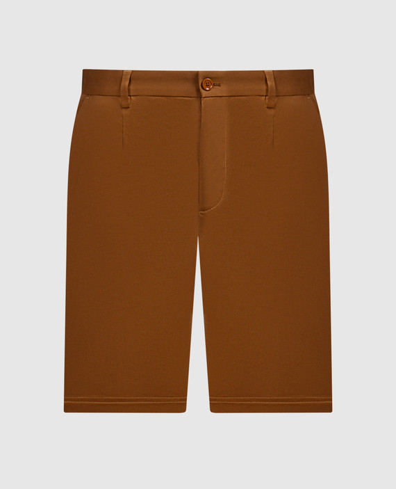 Brown shorts with logo patch