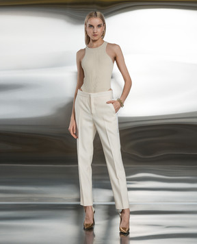WARDROBE.NYC Бежеві штани з вовни з лампасами W2015PC
