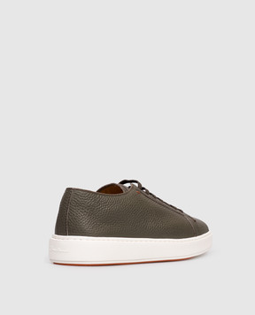 Santoni Зелені шкіряні кеди MBCD21571BARKMMD