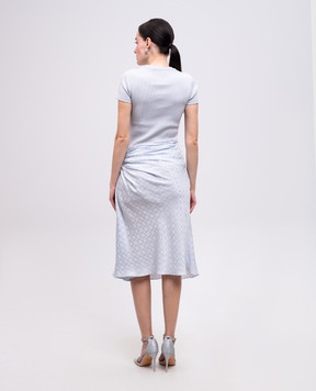 Givenchy Блакитна сукня міді з шовком у візерунок BW22CX15T4
