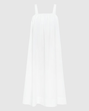 Solotre Белое платье с драпировкой M1B0171