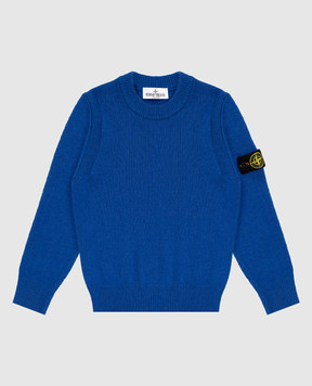 Stone Island Дитячий синій светр з вовною та кашеміром K2S165100002S00M1