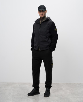 Stone Island Черная куртка с шерстью с логотипом 811545637