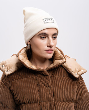 Dondup Біла шапка з вовною з логотипом WQ058Y00474DXXX