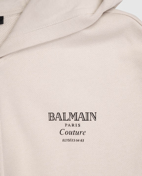Balmain Дитяча бежева спортивна куртка з логотипом BX4P50Z31831214