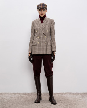 Brunello Cucinelli Бордові штани з ланцюжком моніль MP126P8308