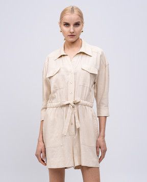 Twinset Бежевый комбинезон с льном 251LM2QAA
