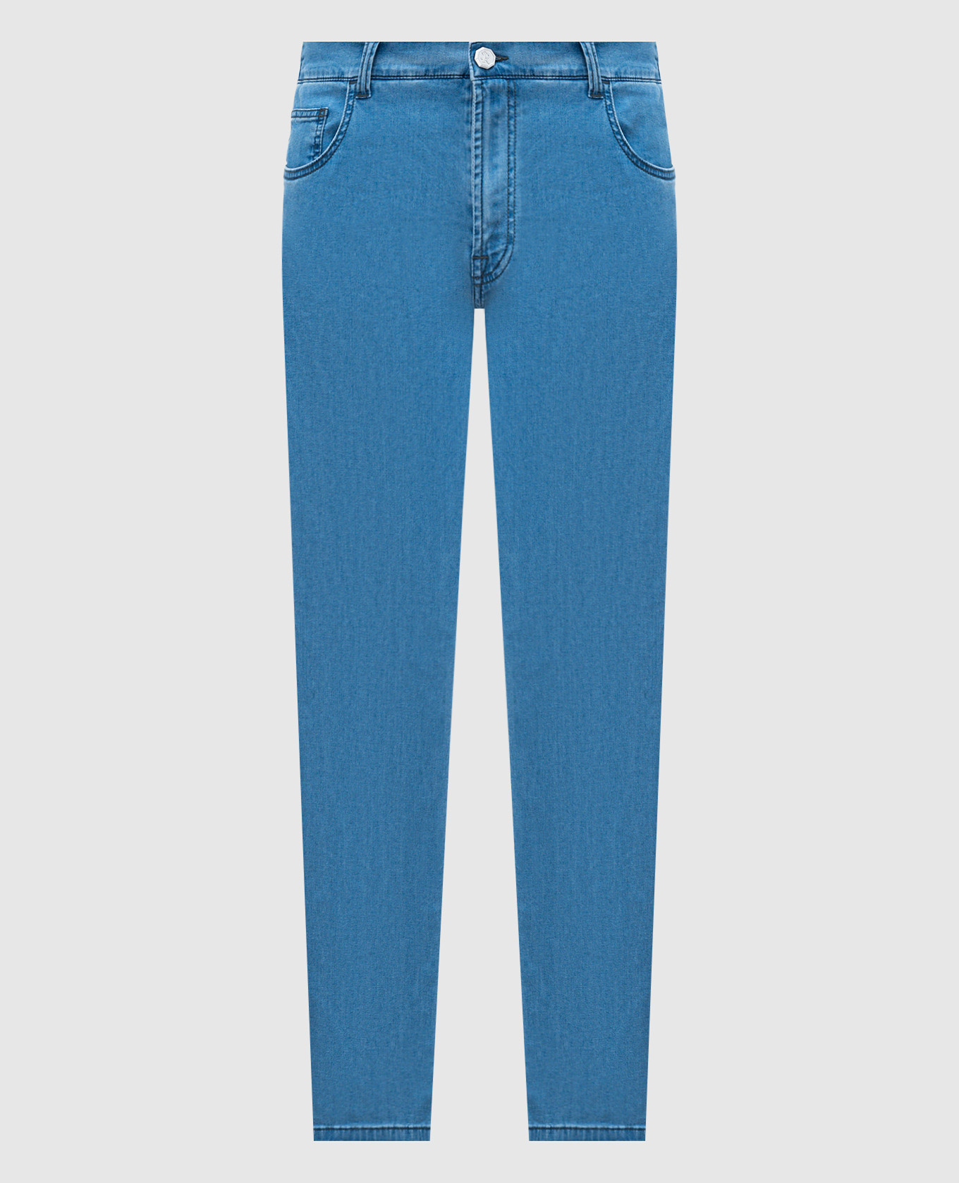 

Синие джинсы с логотип патч, Синий, Зауженные джинсы