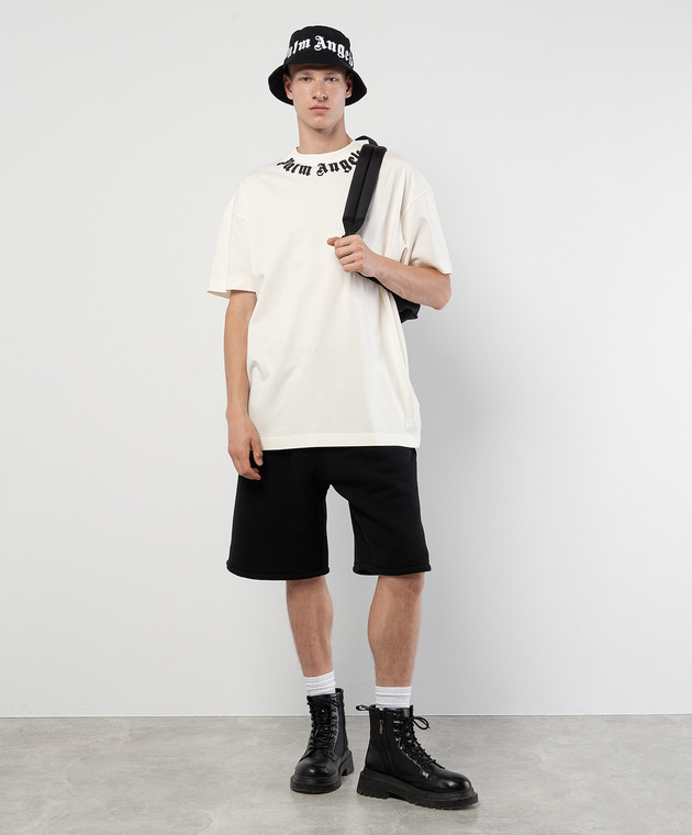 Palm Angels Белая футболка с контрастным логотипом PMAA001F24JER007 изображение 2