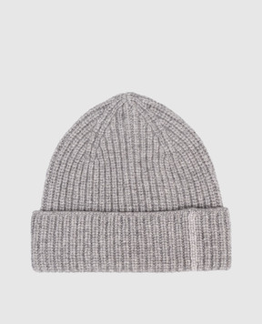 Doriani Cashmere Сіра шапка з кашеміру з відворотом 187B316