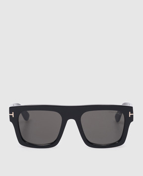 Tom Ford Чорні сонцезахисні окуляри FAUSTO з логотипом FT0711