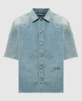 Maison Margiela MM6 Блакитна джинсова сорочка з вишивкою логотипа SH0DR0006M30019