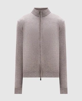 Cashmere&Whiskey Бежевый меланжевый кардиган из шерсти мериноса 97396