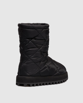 Dolce&Gabbana Чорні стьобані чоботи з логотипом CT1096AQ075