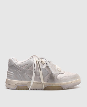 Off-White Сірі шкіряні кросівки Оut Оf Оffice з вінтажним ефектом OWIA259C99LEA013
