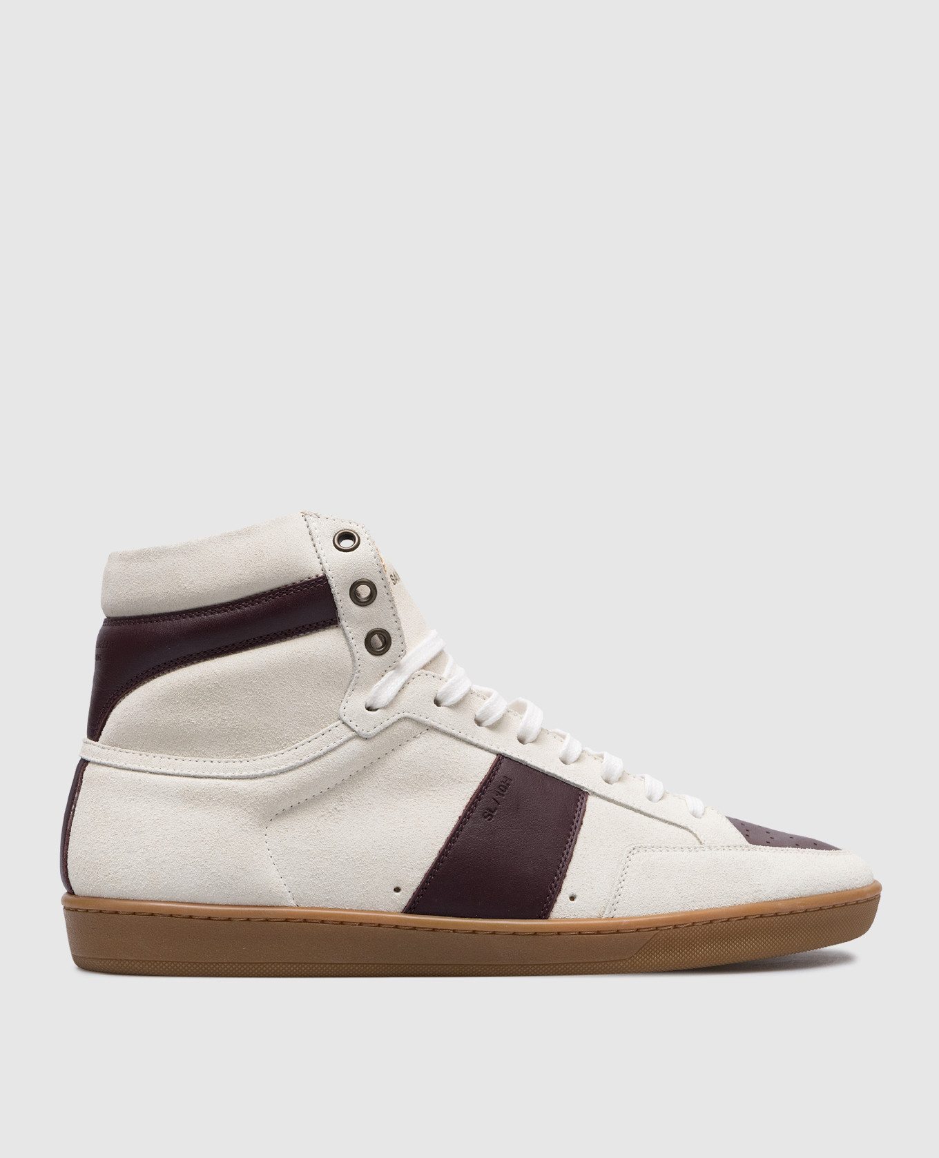 

Белые замшевые хайтопы с логотипом, Белый, Кроссовки