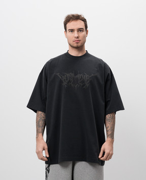Vetements Чорна футболка з принтом логотипа Metal UA66TR660B