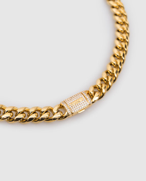Darkai Золотая цепочка-чокер Cuban с кристаллами DICO0037