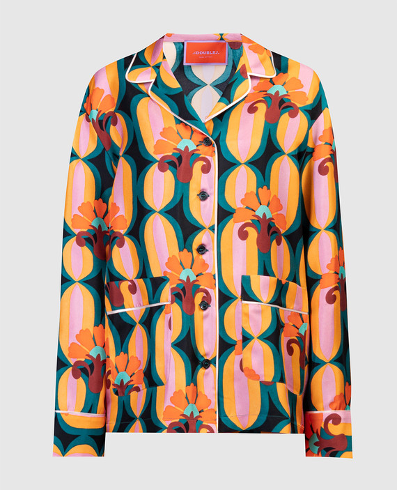 Блуза із шовку в абстрактний принт