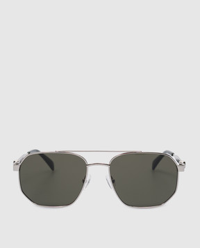 Alexander McQueen Серебристые солнцезащитные очки с металлическим логотипом 781950I3330