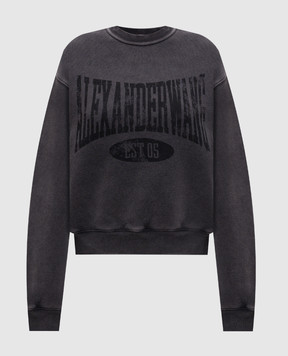 Alexander Wang Серый утепленный свитшот с принтом логотипа 4CC2251539