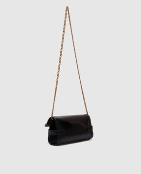 Balmain Черная кожаная лакированная сумка B-Buzz Pouch EN0LE596LPIS